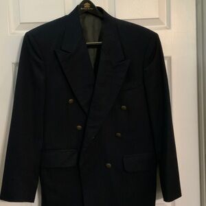 Oscar de la Renta Navy Double-Breasted Blazer